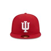 Indiana New Era 5950 IU Logo Flat Bill Fitted Hat